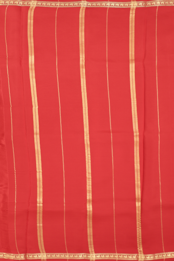 Mysore Silk Saree In Coffee Brown With Contrast Border