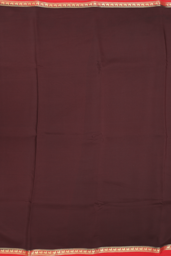 Mysore Silk Saree In Coffee Brown With Contrast Border