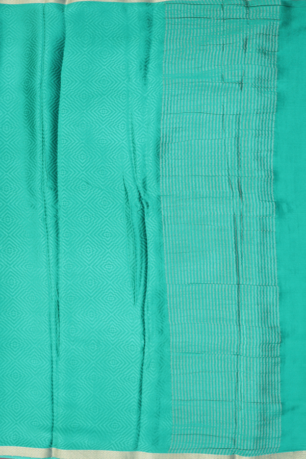 Mysore Silk Saree In Sea Green With Diamond Design