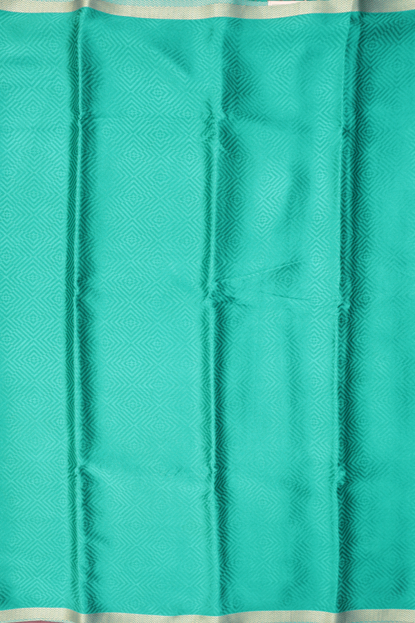 Mysore Silk Saree In Sea Green With Diamond Design