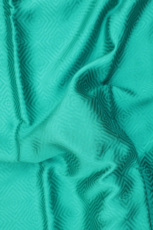 Mysore Silk Saree In Sea Green With Diamond Design