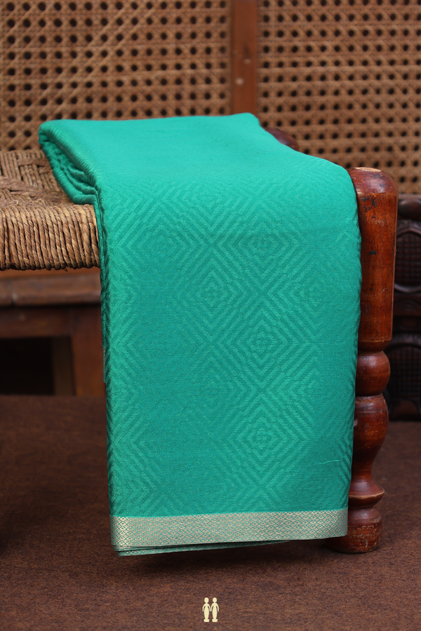 Mysore Silk Saree In Sea Green With Diamond Design
