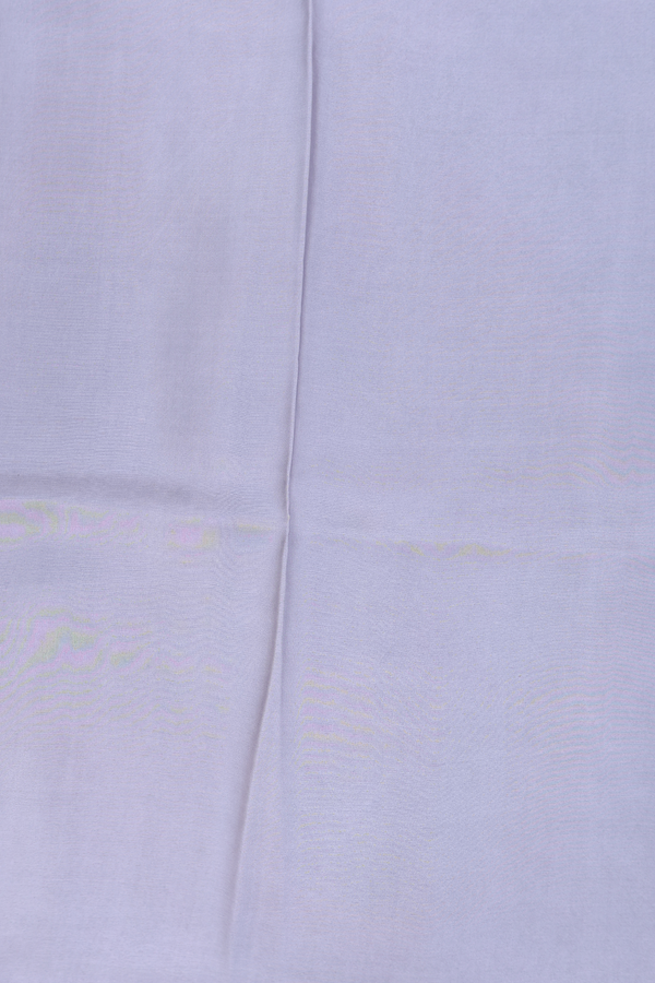 Printed Silk Saree In Light Grey With Floral Design