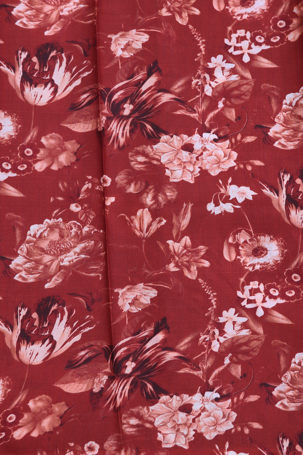 Printed Silk Saree In Green With Floral Design