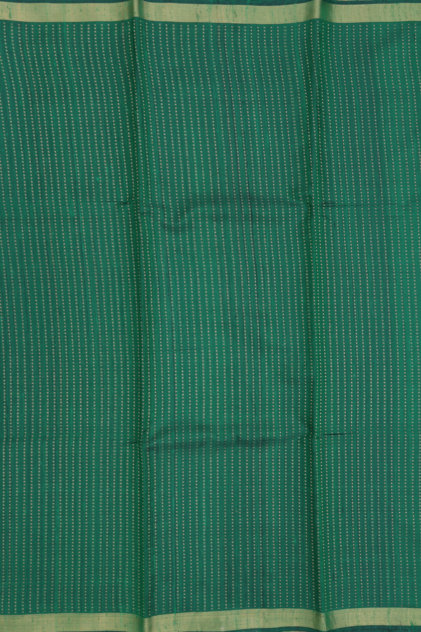 Jute Saree In Green With Stripes Design