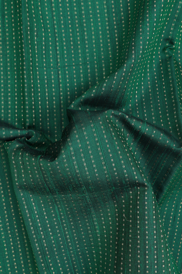 Jute Saree In Green With Stripes Design