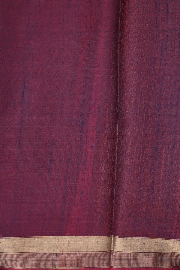Jute Saree In Pink With Zari Buttas