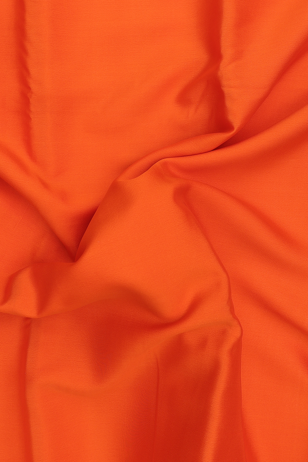 Mysore Silk Saree In Bright Orange With Zari Border