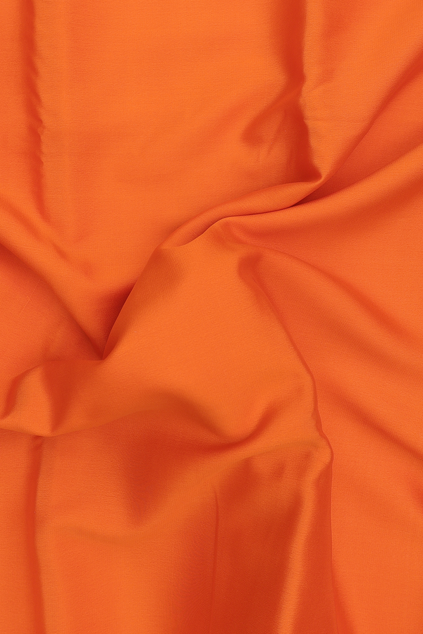 Mysore Silk Saree In Bright Orange With Zari Border