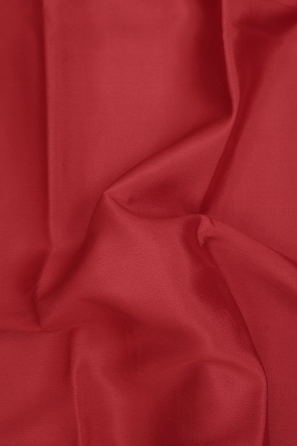 Mysore Silk Saree In Crimson Red With Contrast Border