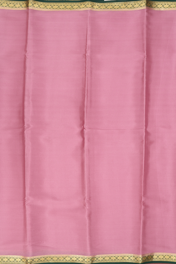 Mysore Silk Saree In Mauve Pink With Contrast Border