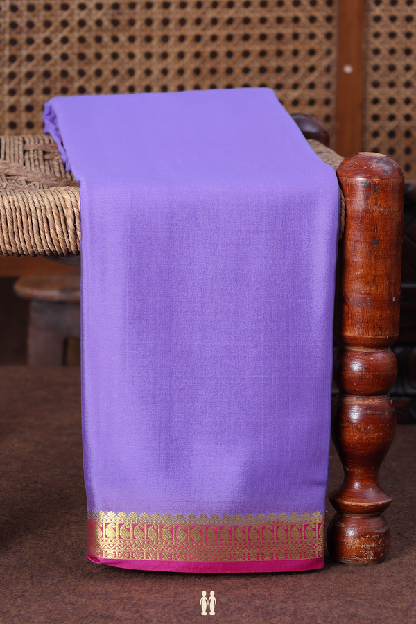 Mysore Silk Saree In Lavender With Contrast Border