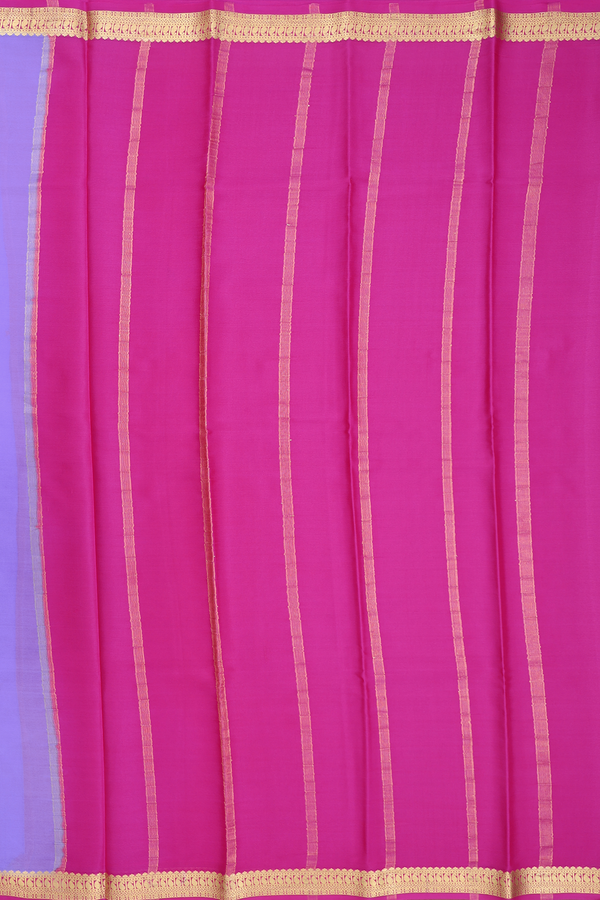 Mysore Silk Saree In Lavender With Contrast Border