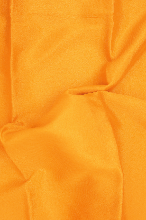 Mysore Silk Saree In Saffron Yellow With Contrast Border