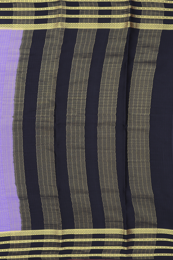 Mysore Silk Saree In Violet With Checks Design