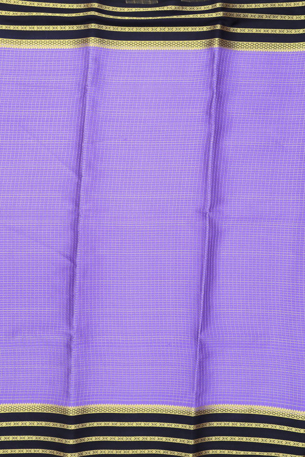Mysore Silk Saree In Violet With Checks Design