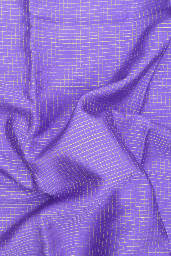 Mysore Silk Saree In Violet With Checks Design
