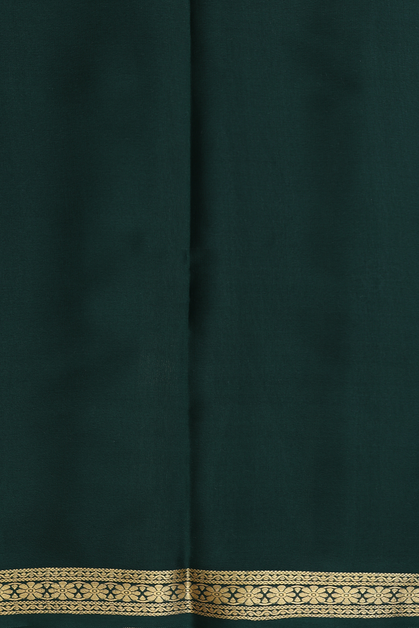 Mysore Silk Saree In Cretan Green With Paisley Design