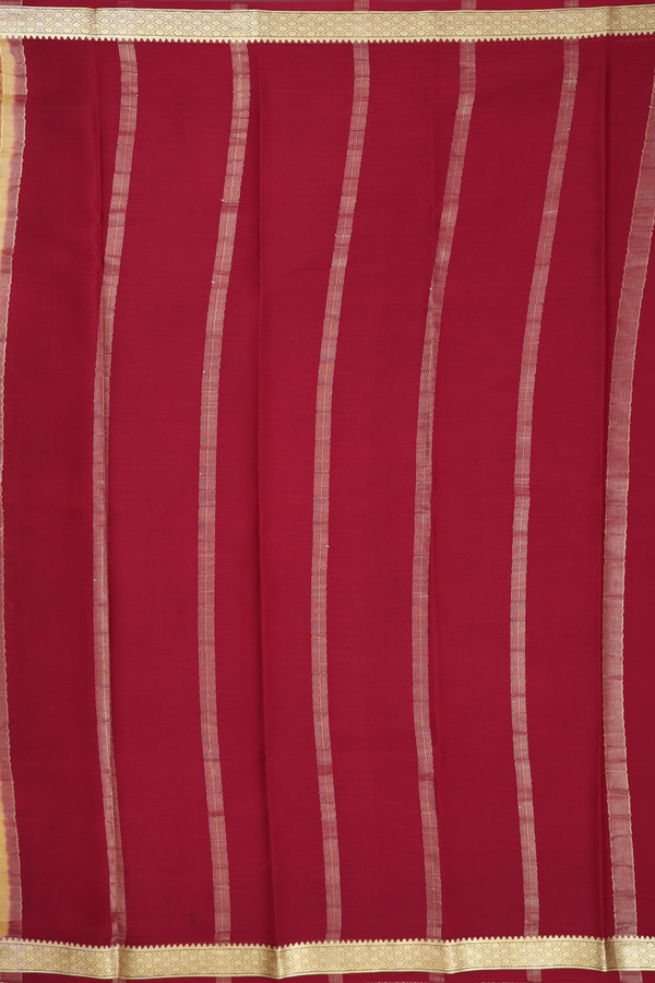 Mysore Silk Saree In Yellow With Paisley Printed Design