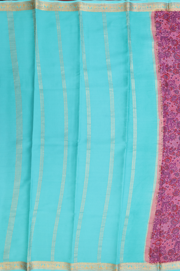 Mysore Silk Saree In Pink With Floral Printed Design