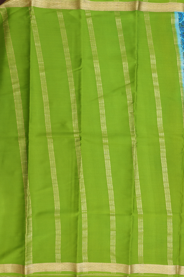 Mysore Silk Saree In Blue With Paisley Design