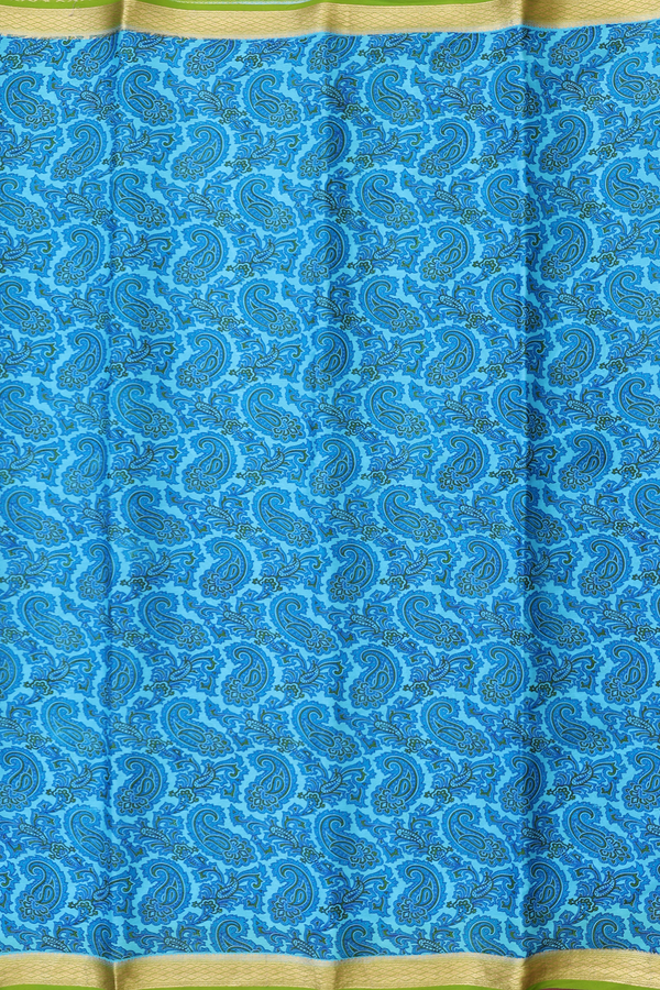 Mysore Silk Saree In Blue With Paisley Design