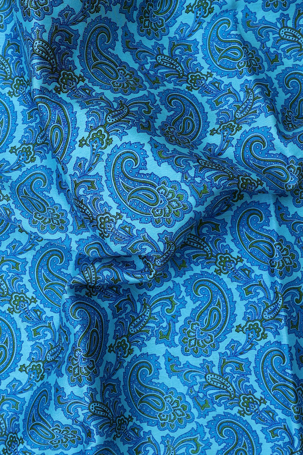 Mysore Silk Saree In Blue With Paisley Design
