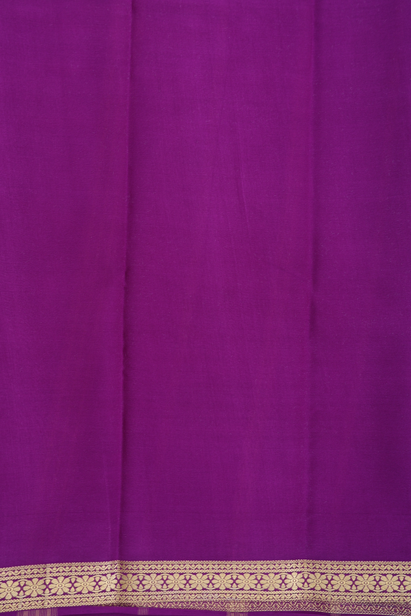 Mysore Silk Saree In Dusty Purple With Floral Printed Design