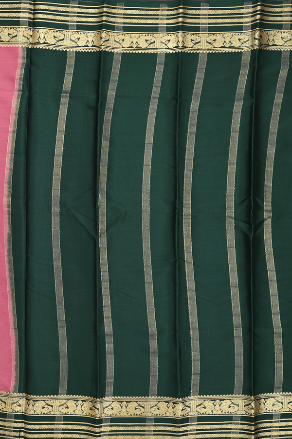 Mysore Silk Saree In Punch Pink With Contrast Border