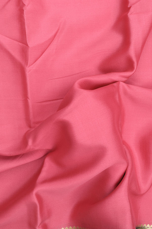 Mysore Silk Saree In Punch Pink With Contrast Border