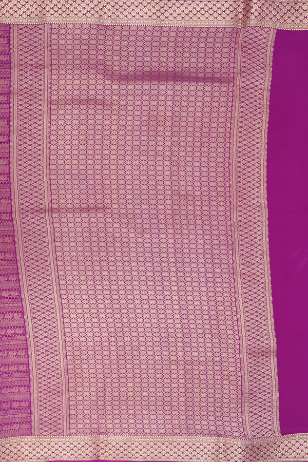 Mysore Silk Saree In Grape Purple With Brocade Design