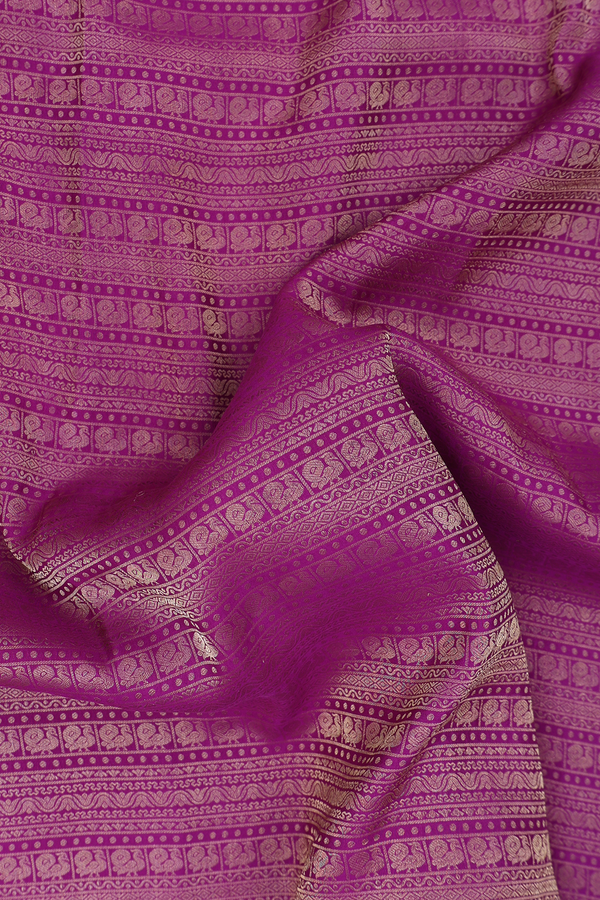 Mysore Silk Saree In Grape Purple With Brocade Design