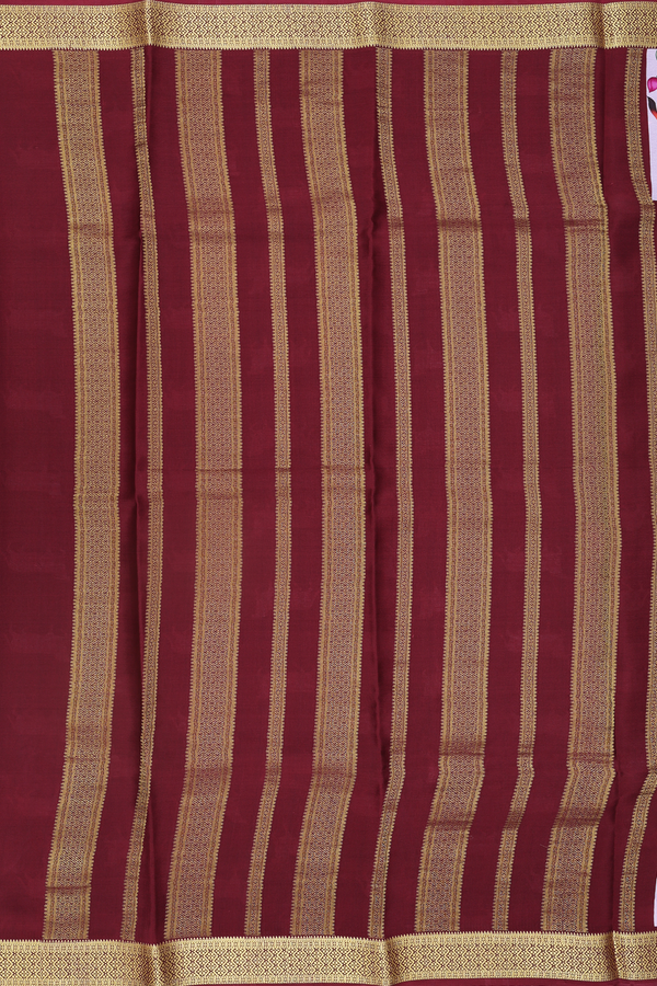 Mysore Silk Saree In Rust Red With Checks Design