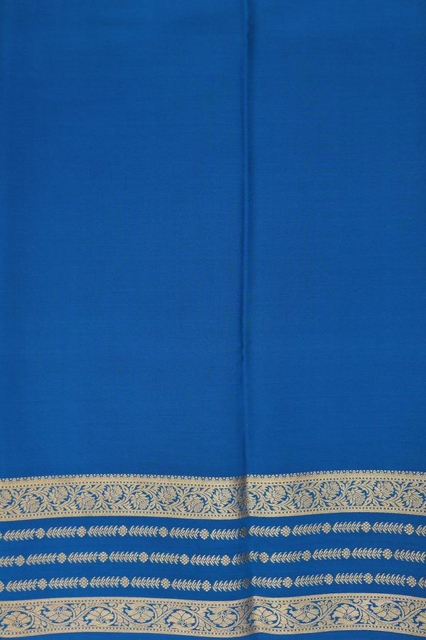 Mysore Silk Saree In Green With Zari Buttas