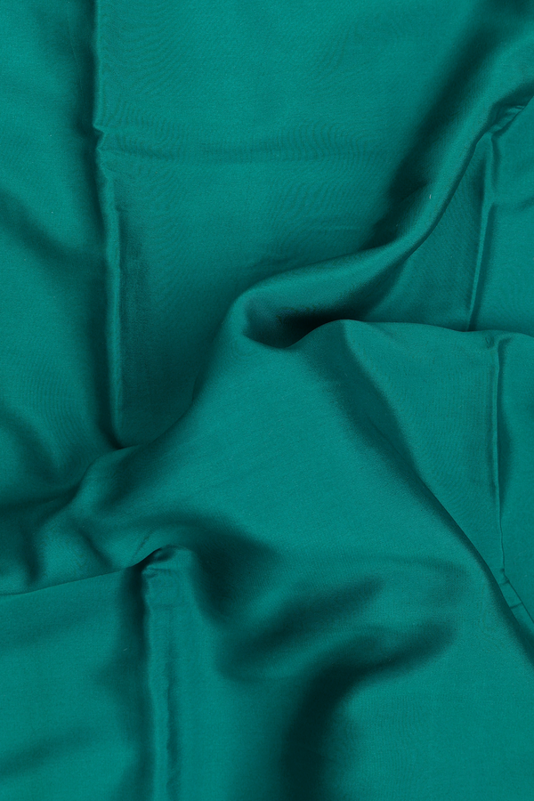 Mysore Silk Saree In Peacock Blue With Embroidered Border