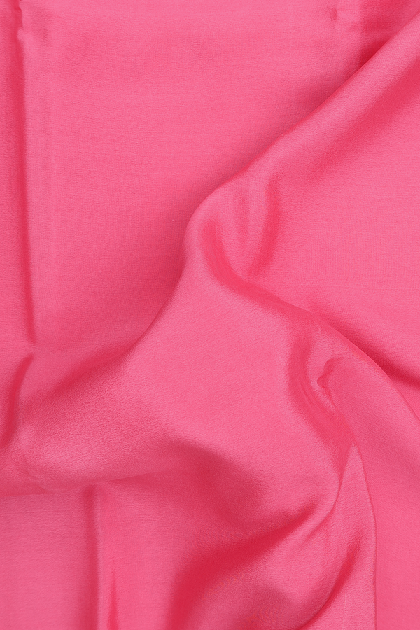 Mysore Silk Saree In Punch Pink With Contrast Border