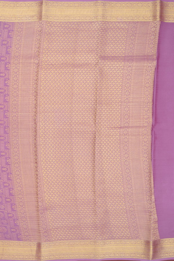 Mysore Silk Saree In Dusty Purple With Brocade Design