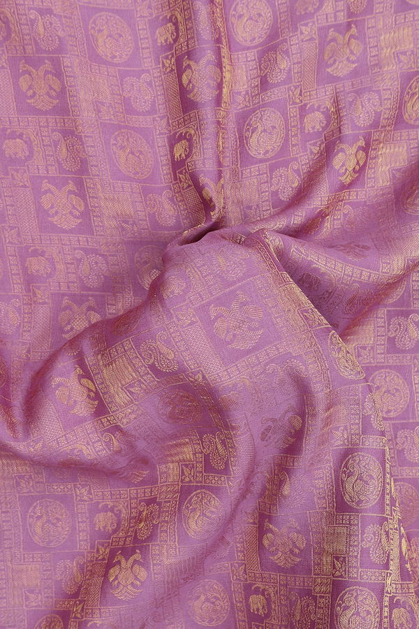 Mysore Silk Saree In Dusty Purple With Brocade Design