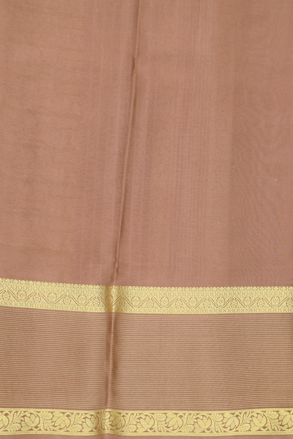 Mysore Silk Saree In Brown With Elephant Border