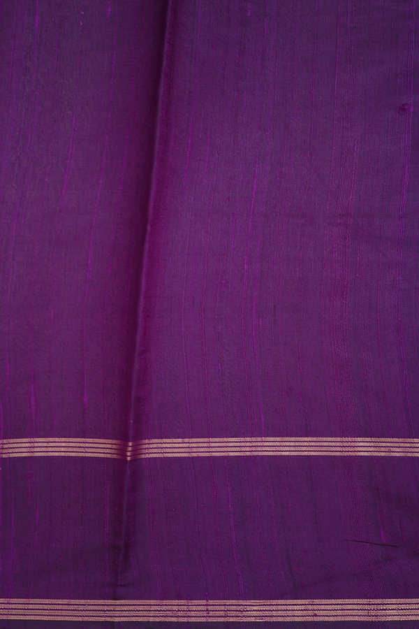 Jute Saree In Purple With Floral Design
