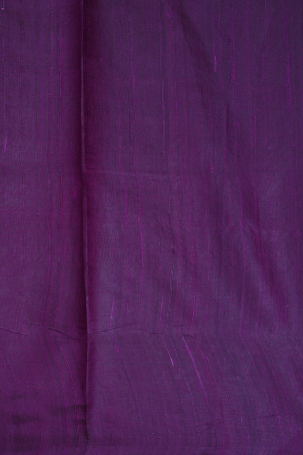 Jute Saree In Deep Purple With Floral Motifs