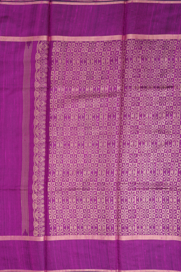 Jute Saree In Grape Purple With Zari Buttas