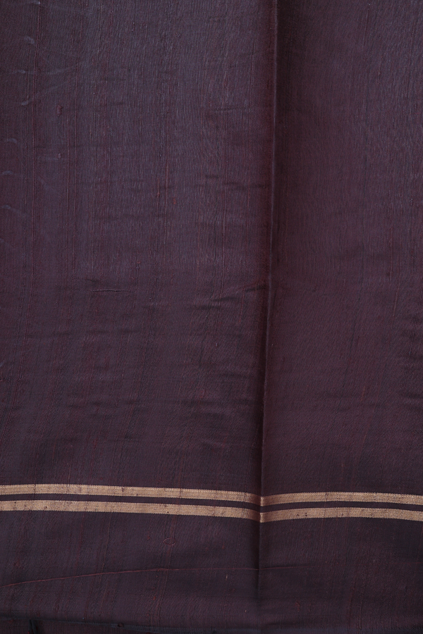 Jute Saree In Oxford Brown With Allover Design