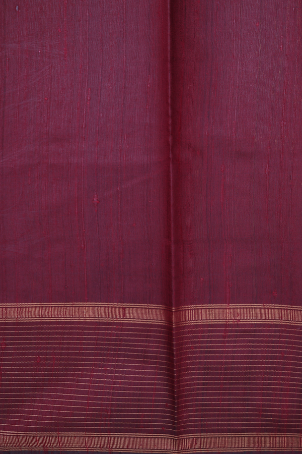 Jute Saree In Rust Orange With Leaf Buttas