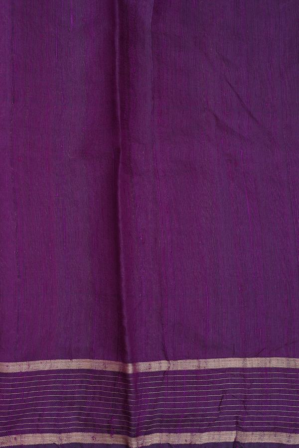 Jute Saree In Deep Purple With Zari Buttas