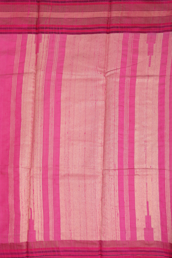 Jute Saree In Yellow With Stripes Design
