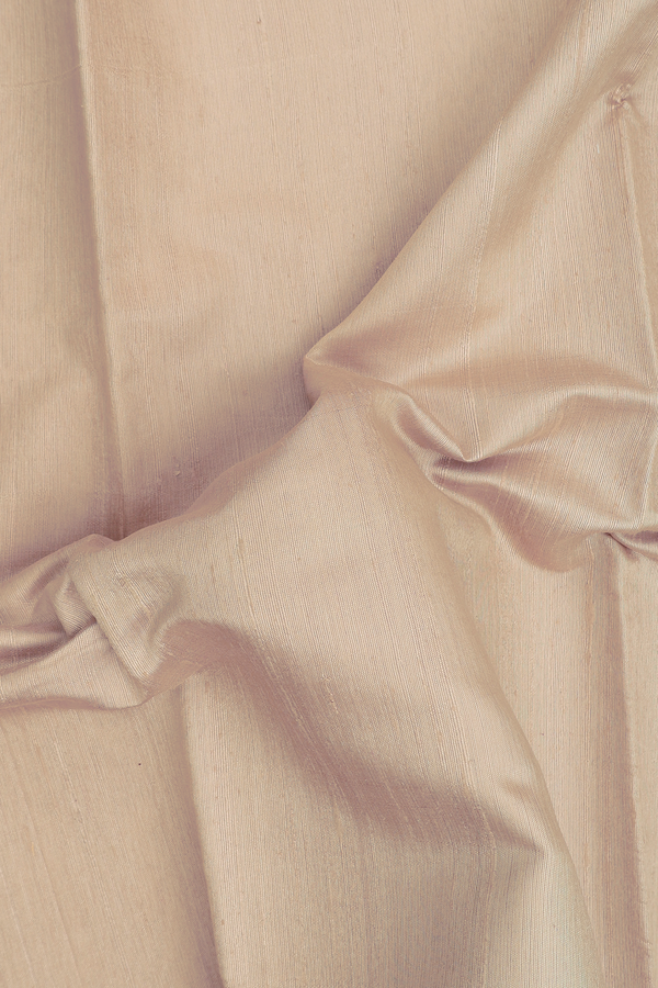 Jute Saree In Plain Pastel Brown With Contrast Border
