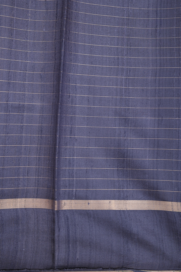 Jute Saree In Grey With Checks Design