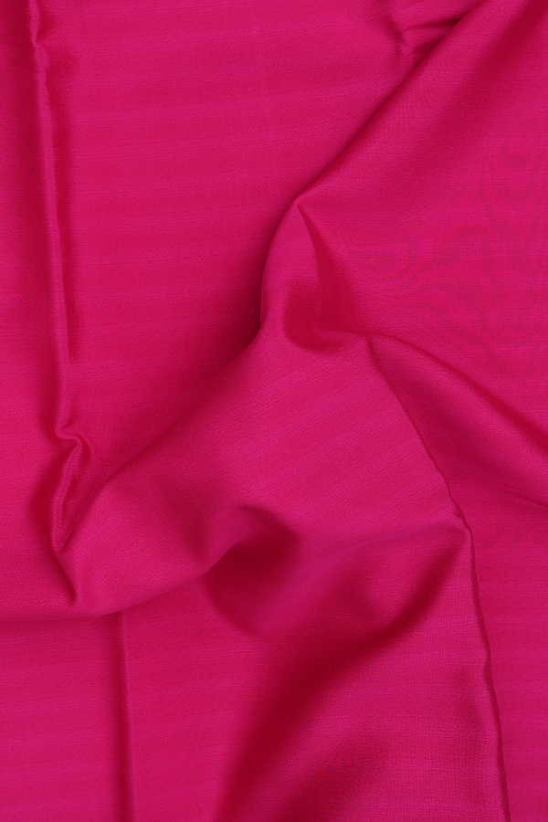 Mysore Silk Saree In Plain Dark Pink With Contrast Border