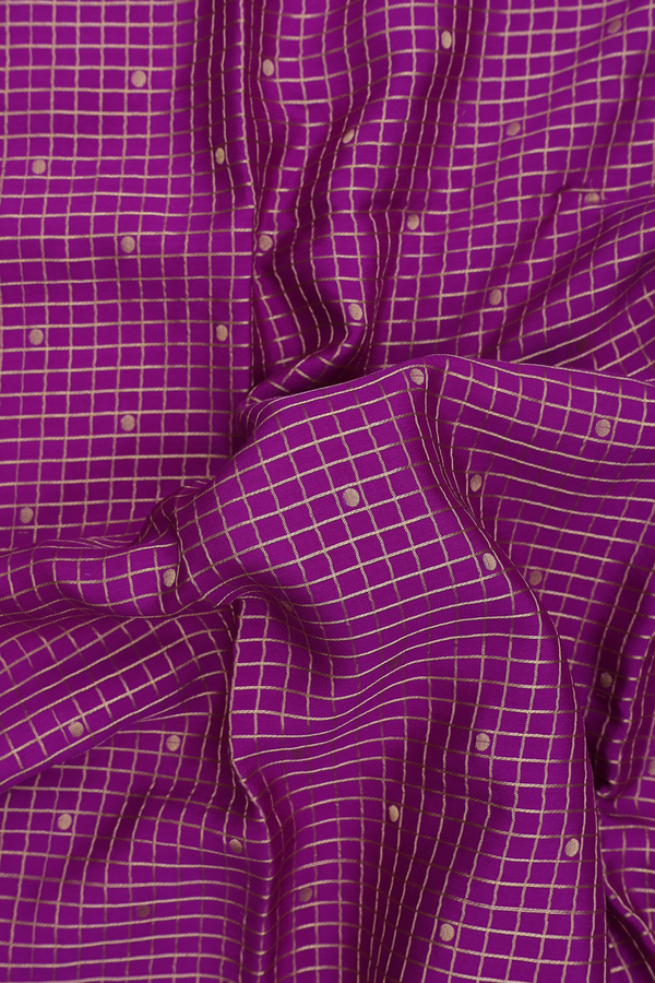 Mysore Silk Saree In Purple With Checks Design